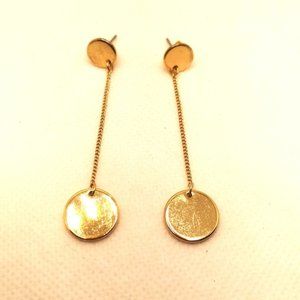Long Dangle Disc Earrings